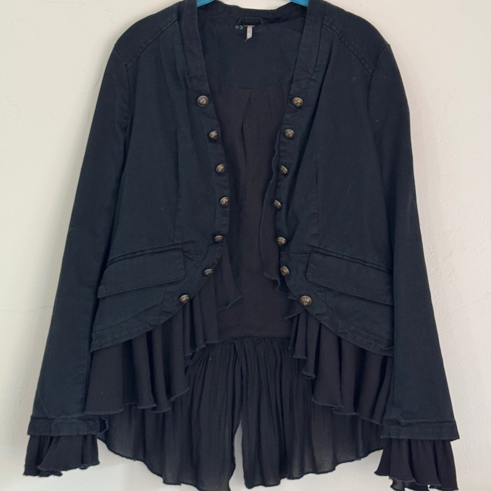 Free People Ruffles Romance Jacket – Black